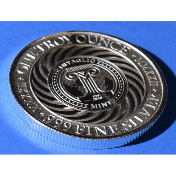 Art Round Sugar Skull Day Of Dead In coin capsule. 1 oz 999 SILVER - Picture 8 of 8